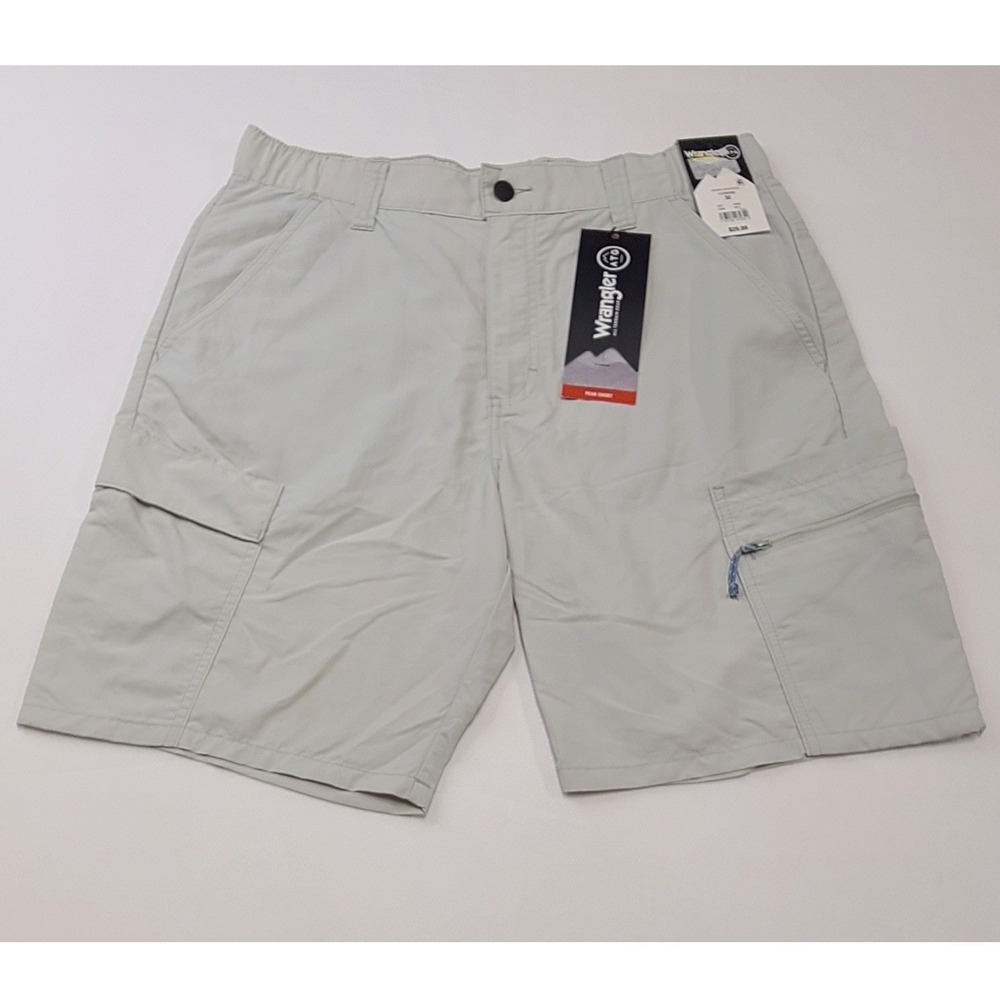 Wrangler ATG Mens All Terrain Gear Peak Shorts Gray Nylon Cargo